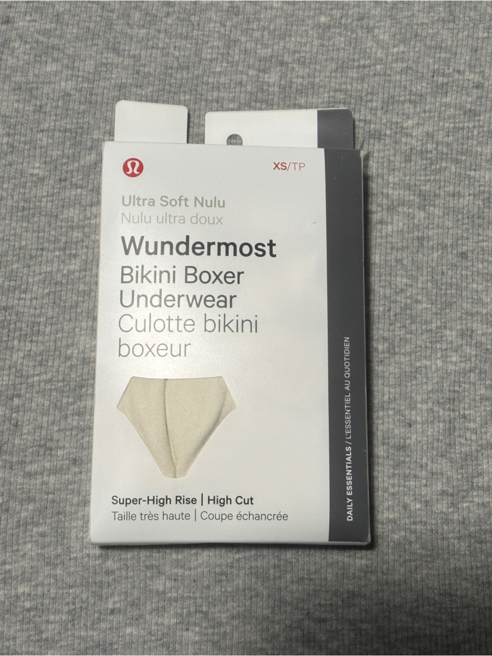 NWT lululemon Wundermost Bikini Boxer Underwear Super High Rise Size XS (Cream)